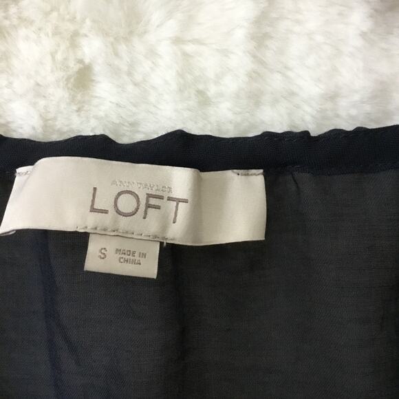LOFT Navy Sheer Peasant Blouse - Picture 2 of 16